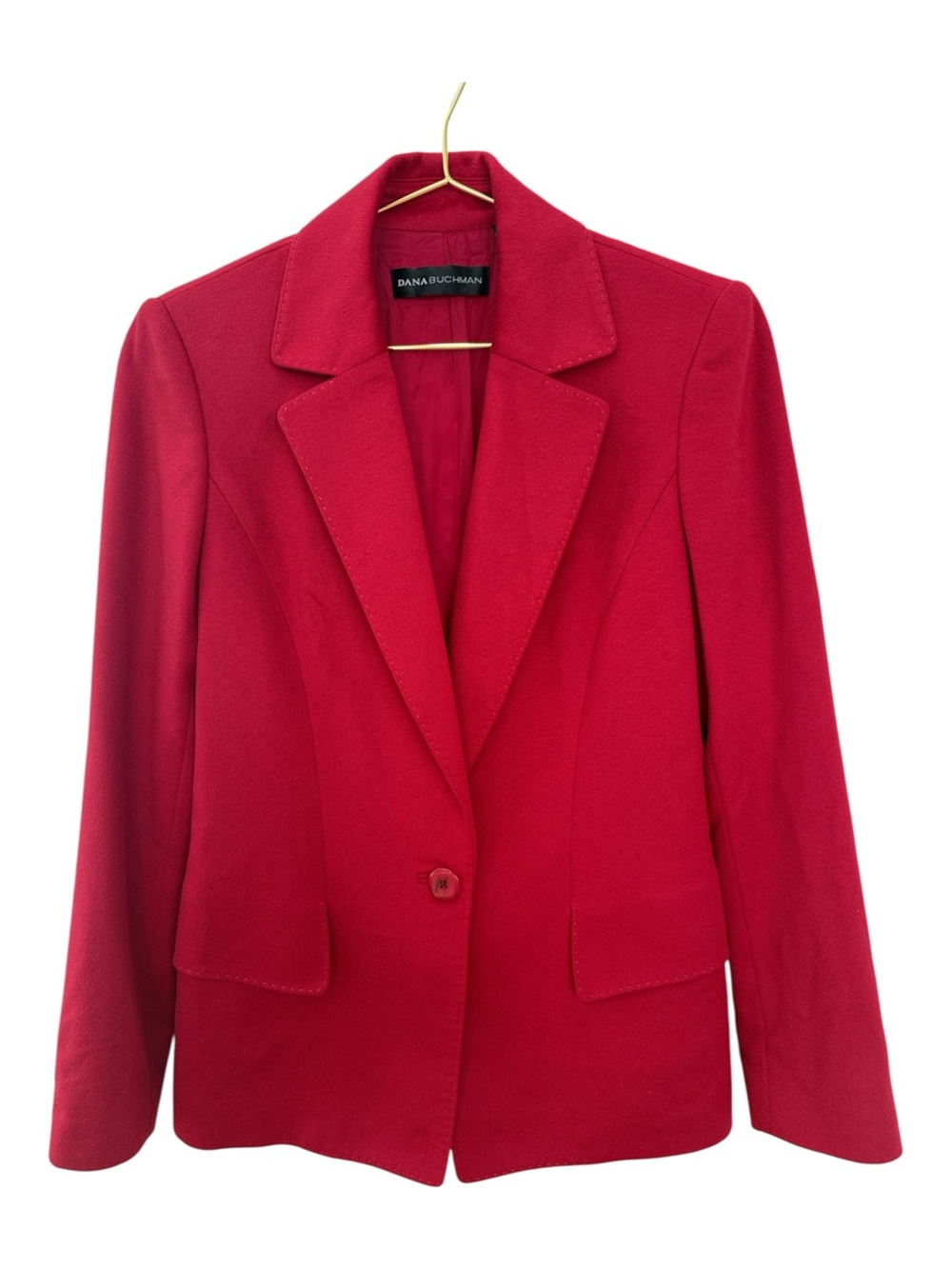 Vintage Dana Buchman 100% Cashmere Red Blazer - Size 4